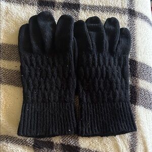 Black Knit Gloves